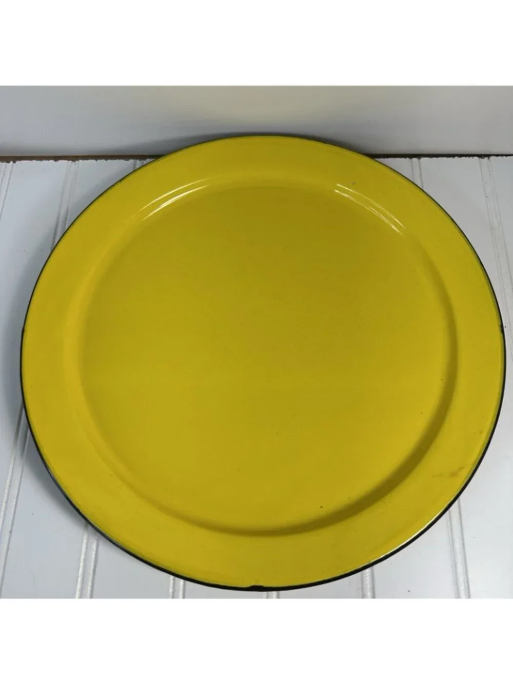 6 OTO Japan Vintage Yellow Enamelware Dishes Plates Mid Century 11.25” Retro MCM